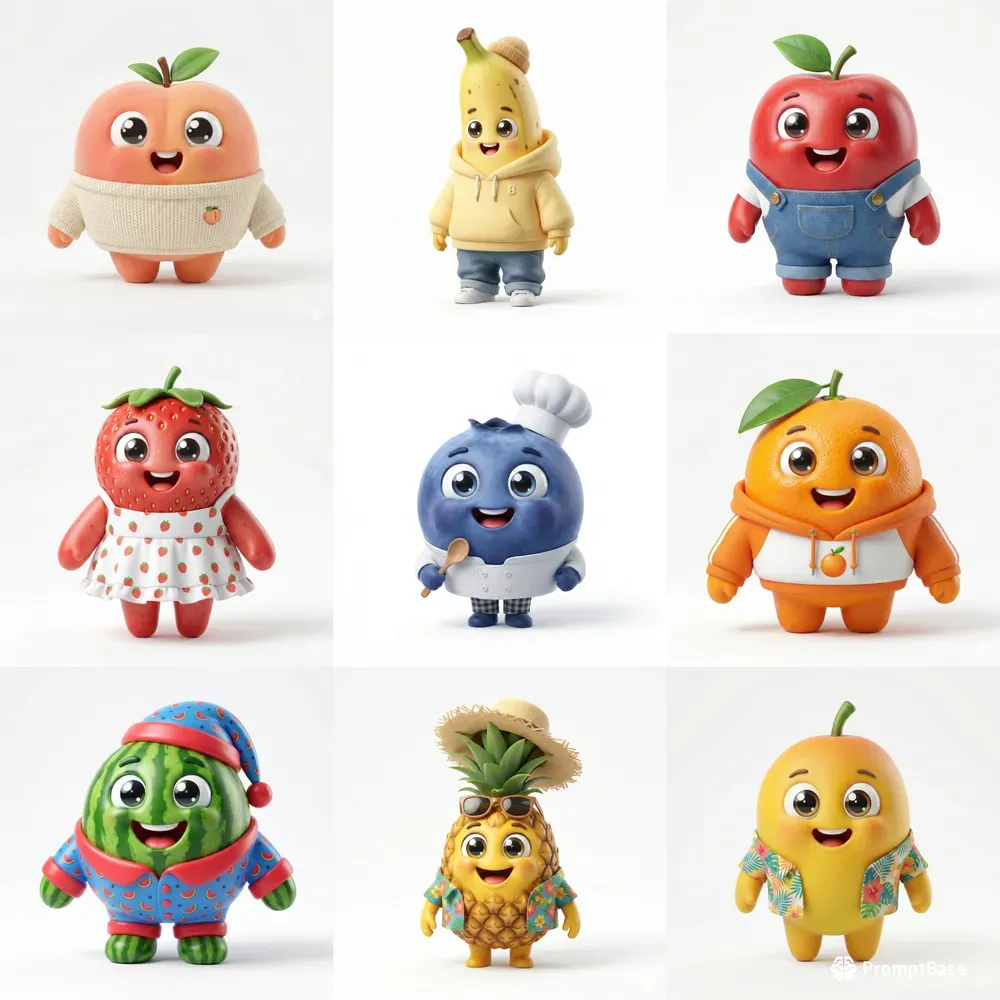 Cute Fruit Character Mascot Generator