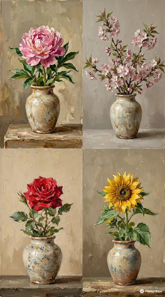 Impressionist Oil Painting Flowers