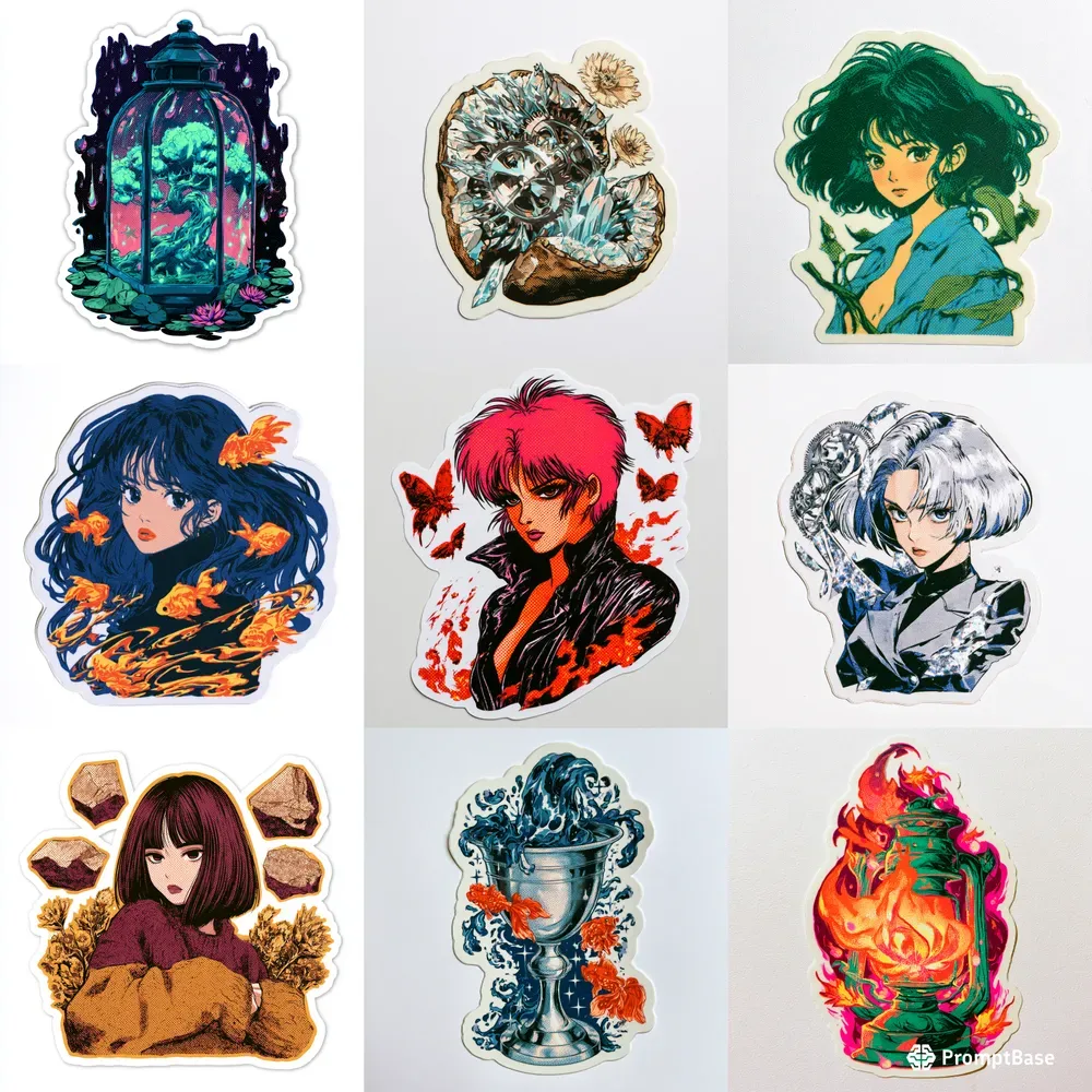 Retro Pop Art Element Stickers