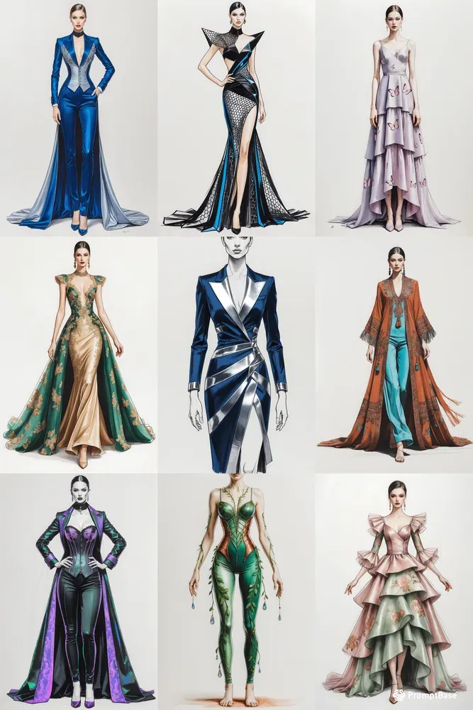 Professional Fashion Sketch Illustrations
