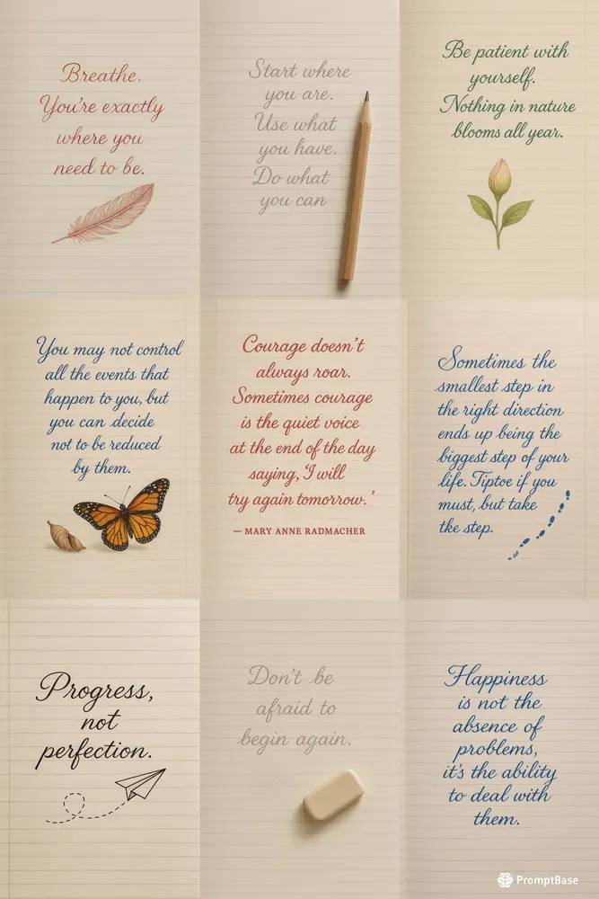 Elegant Handwritten Quotes On Notebooks