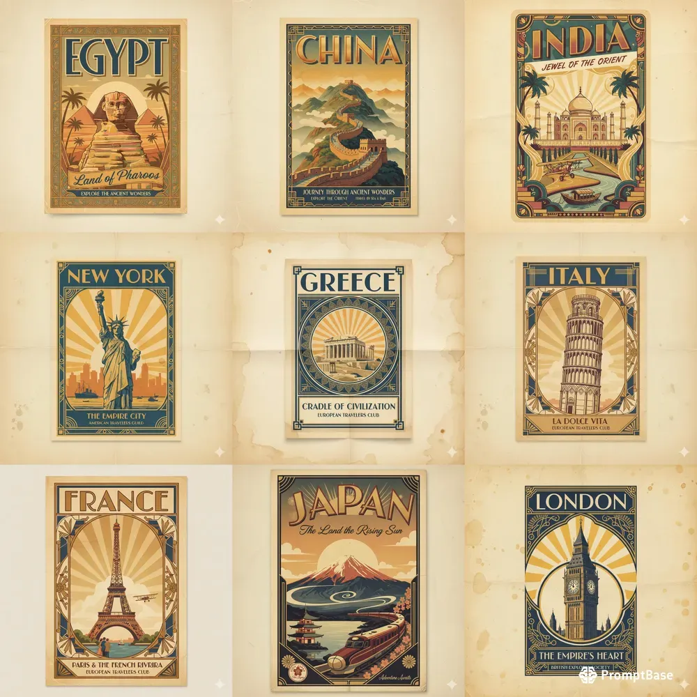 Art Deco Vintage Travel Posters