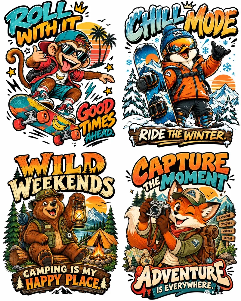Retro Animal Adventure Posters