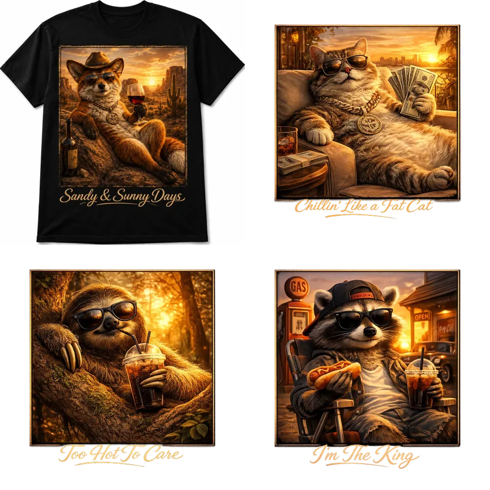 3D Vintage Animal Scene Tshirts