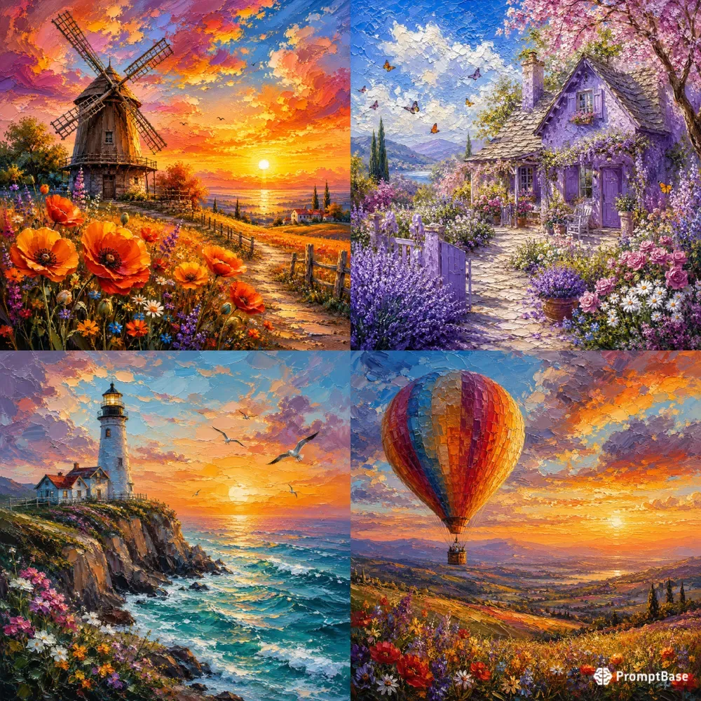 Dreamlike Impasto Coastal Escapes