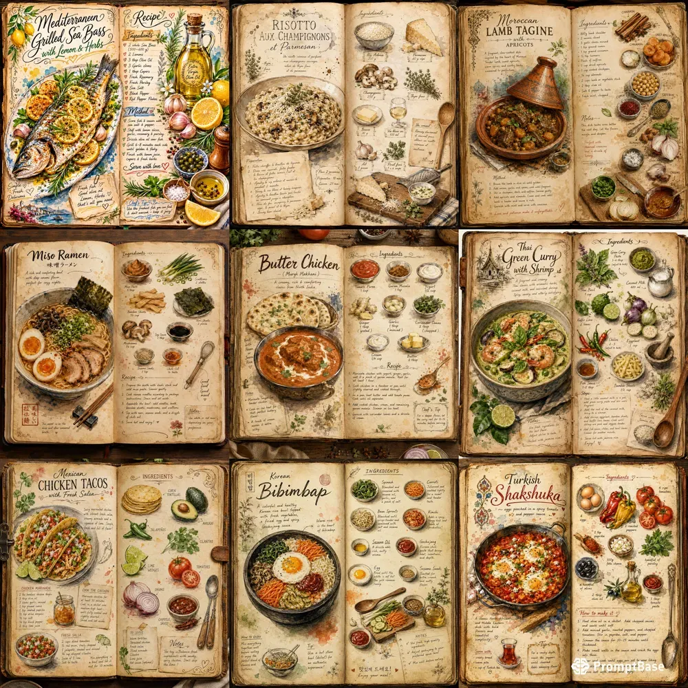 Vintage Cookbook Art