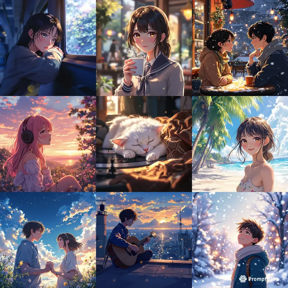 Cinematic Cozy Anime Scenes Characters