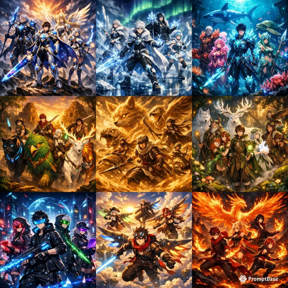 Epic Anime Team Portraits