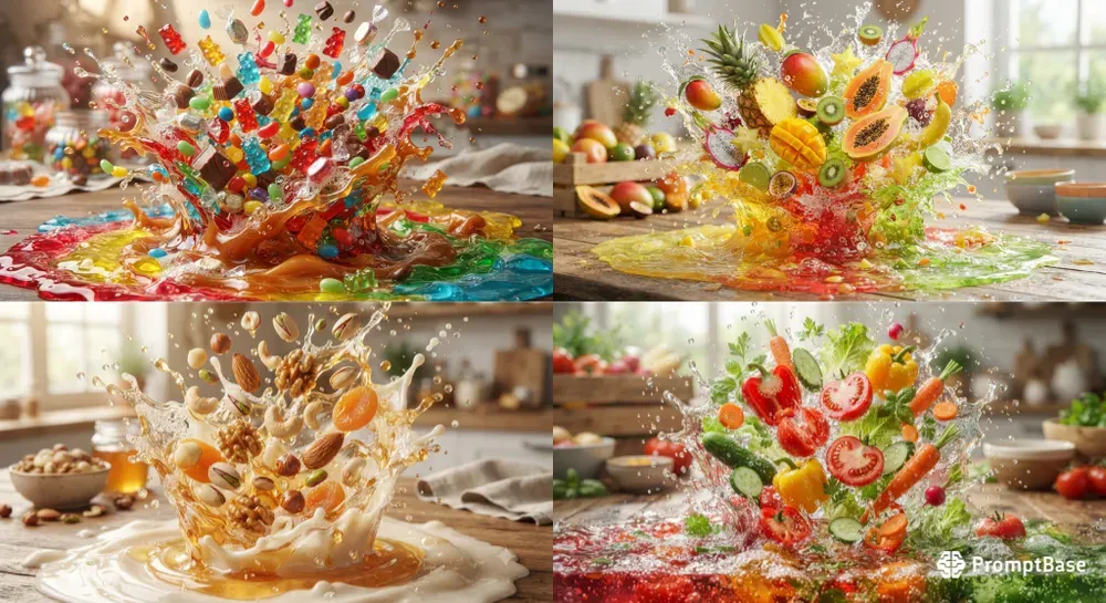 3D Food Splash Photography Series