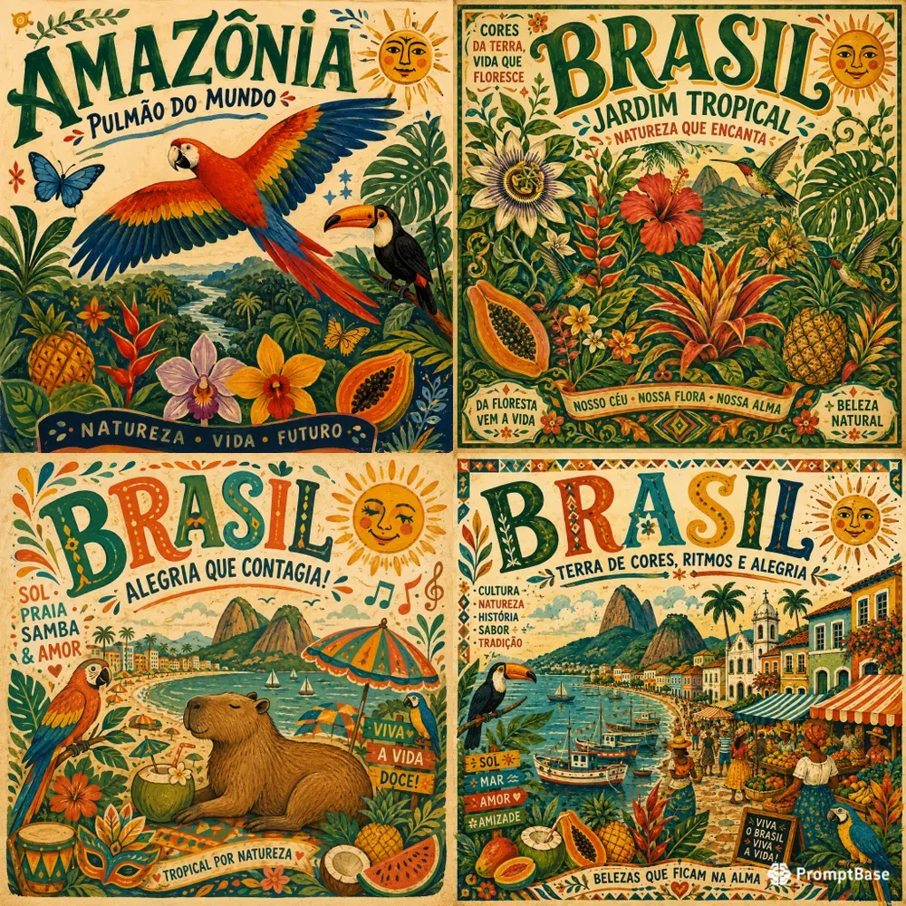 Tropical Brazil Folk Art Paradises