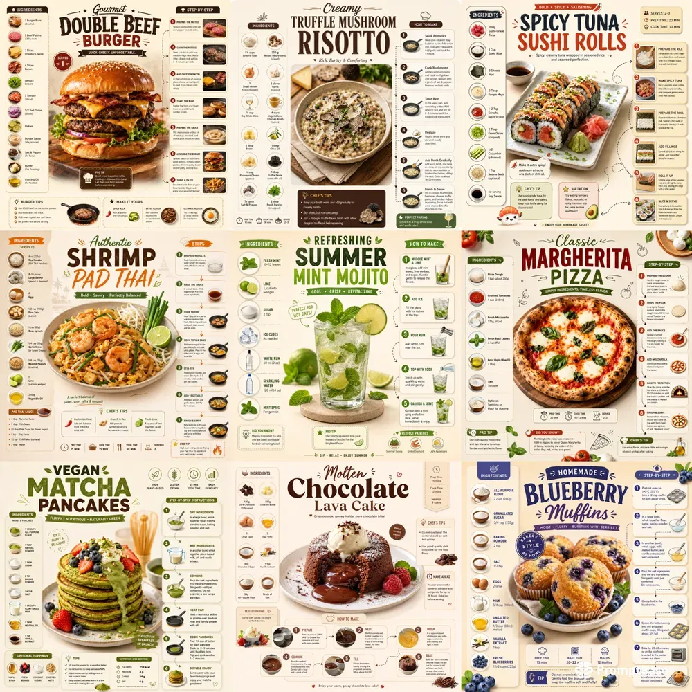 Modern Recipe Infographics