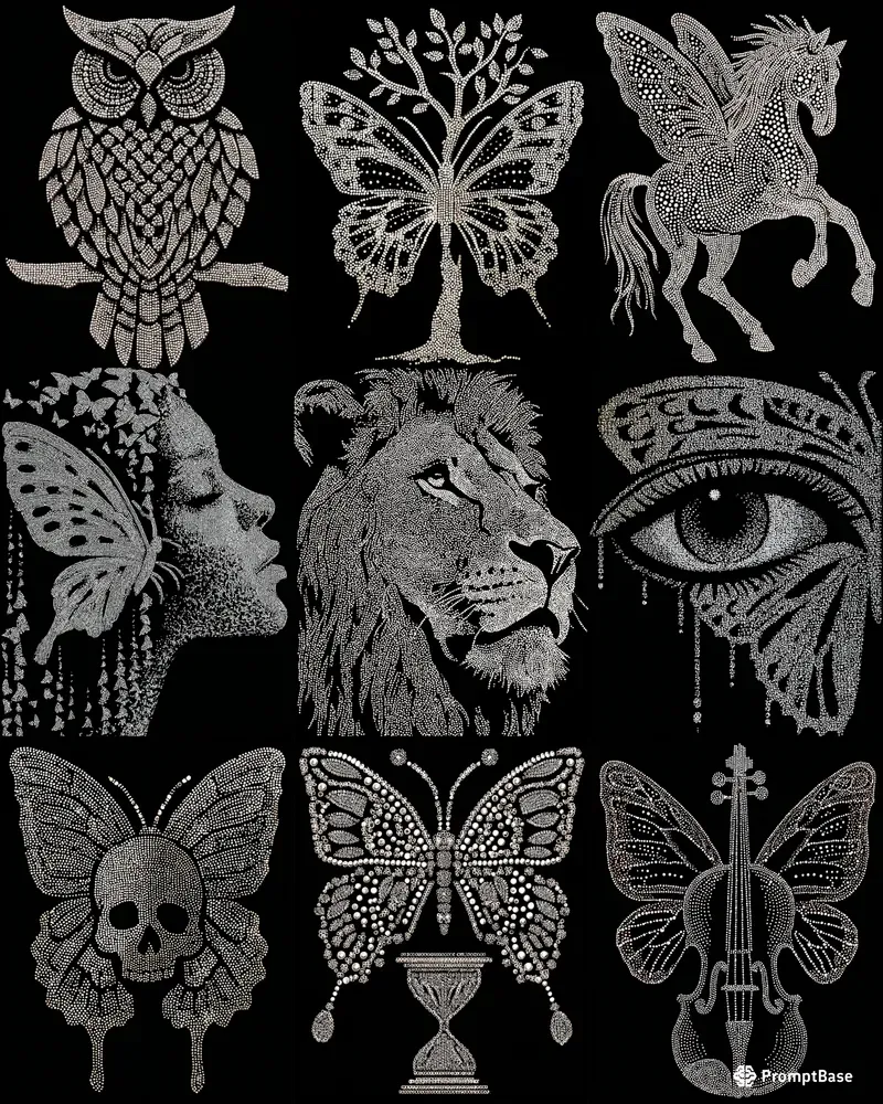 Dot Matrix Pointillist Art Logo Designs