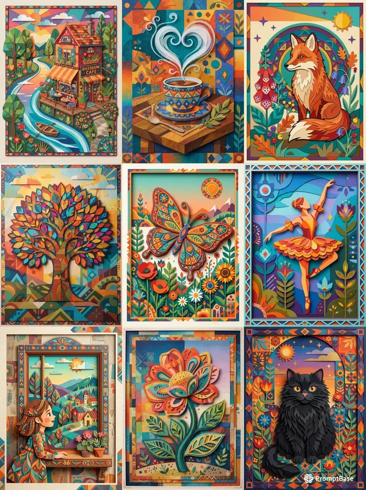 Paper Cut Art Mosaics