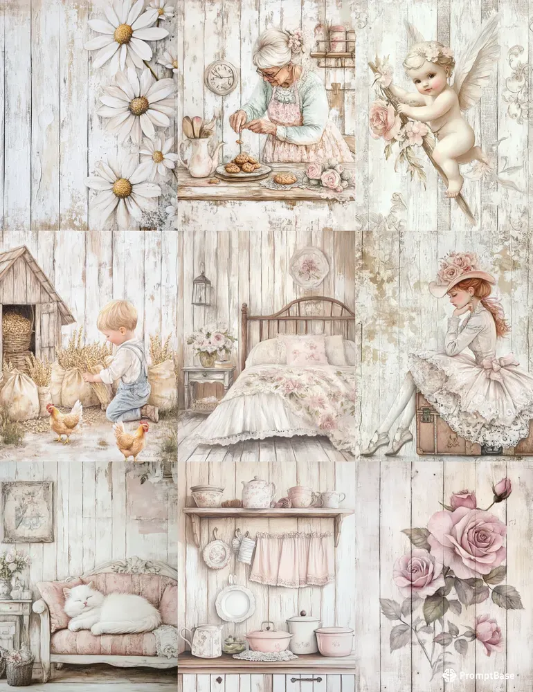 Junk Journal Ephemera Wood Shabby Looks