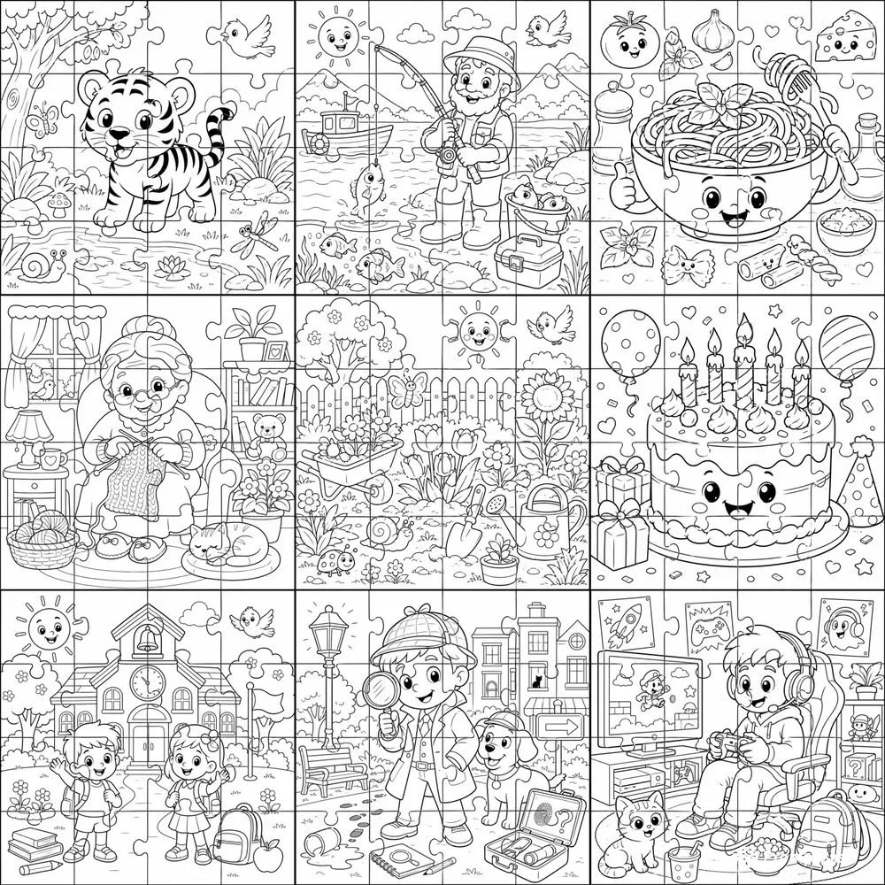 Kids Coloring Puzzle Generator