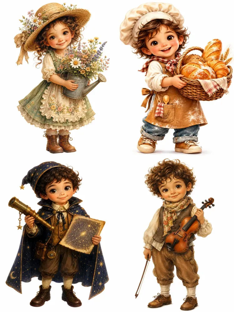 Whimsical Storybook Child Explorers