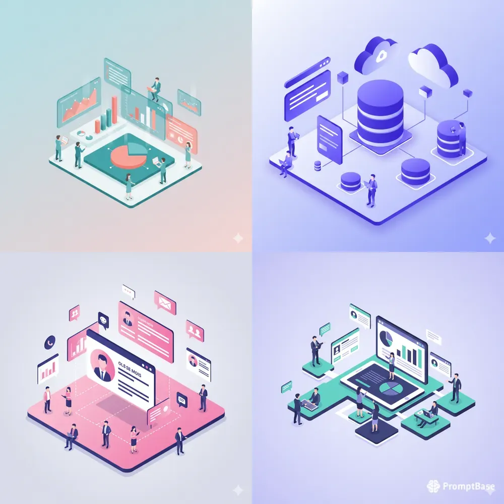 Isometric Tech Saas Page Illustrations