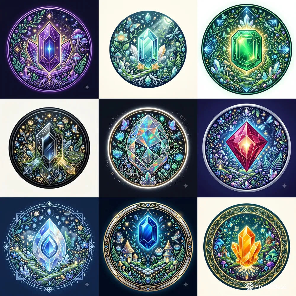 Glowing Gem Garden Emblems