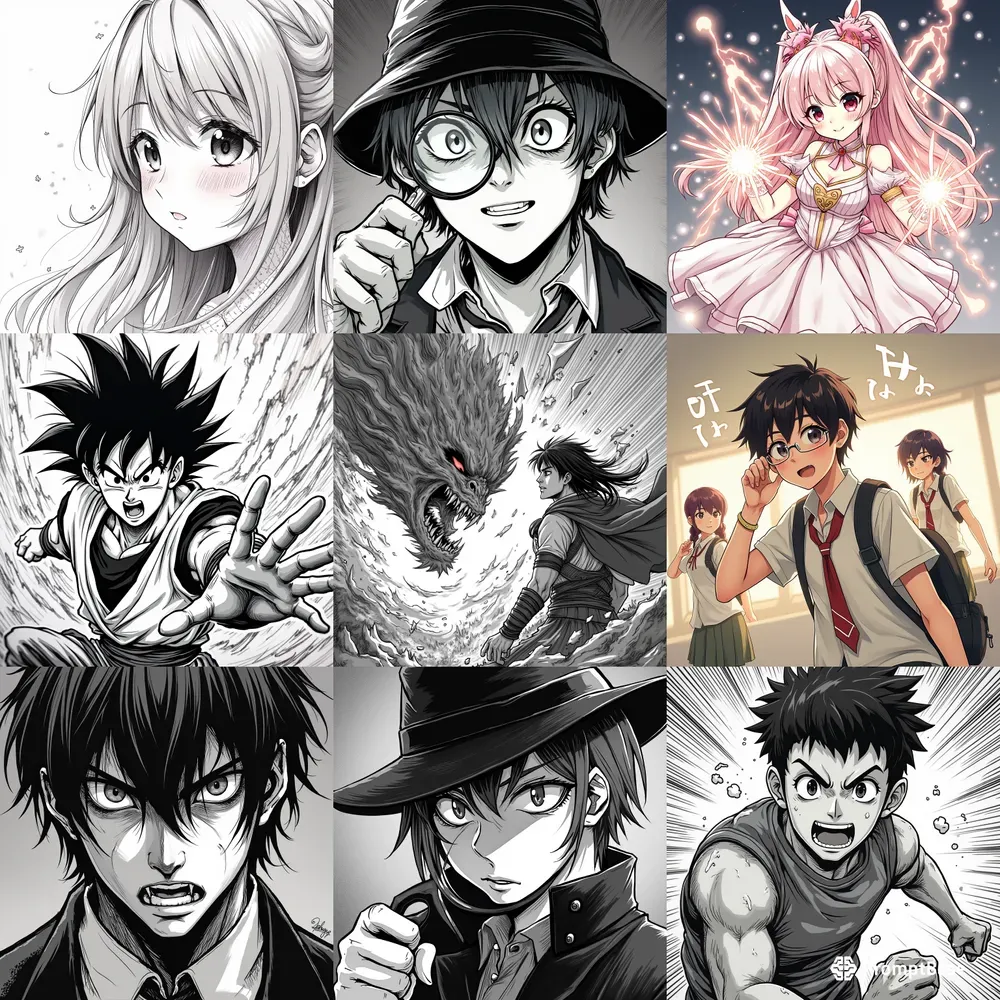 Mangaanime Characters Comic Panels Generator