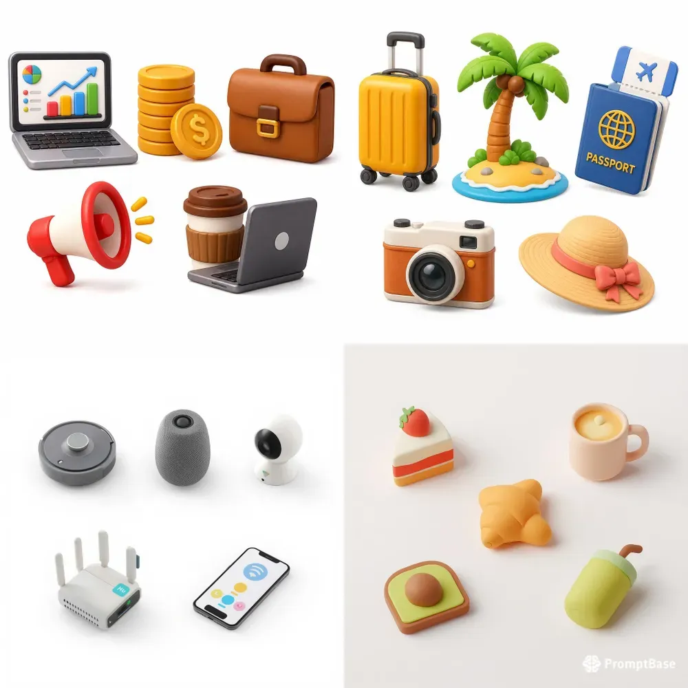 3D Clay Render Business Icons