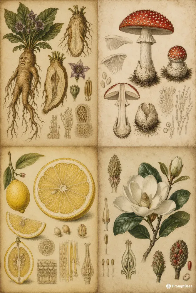 Vintage Botanical Anatomy Illustrations