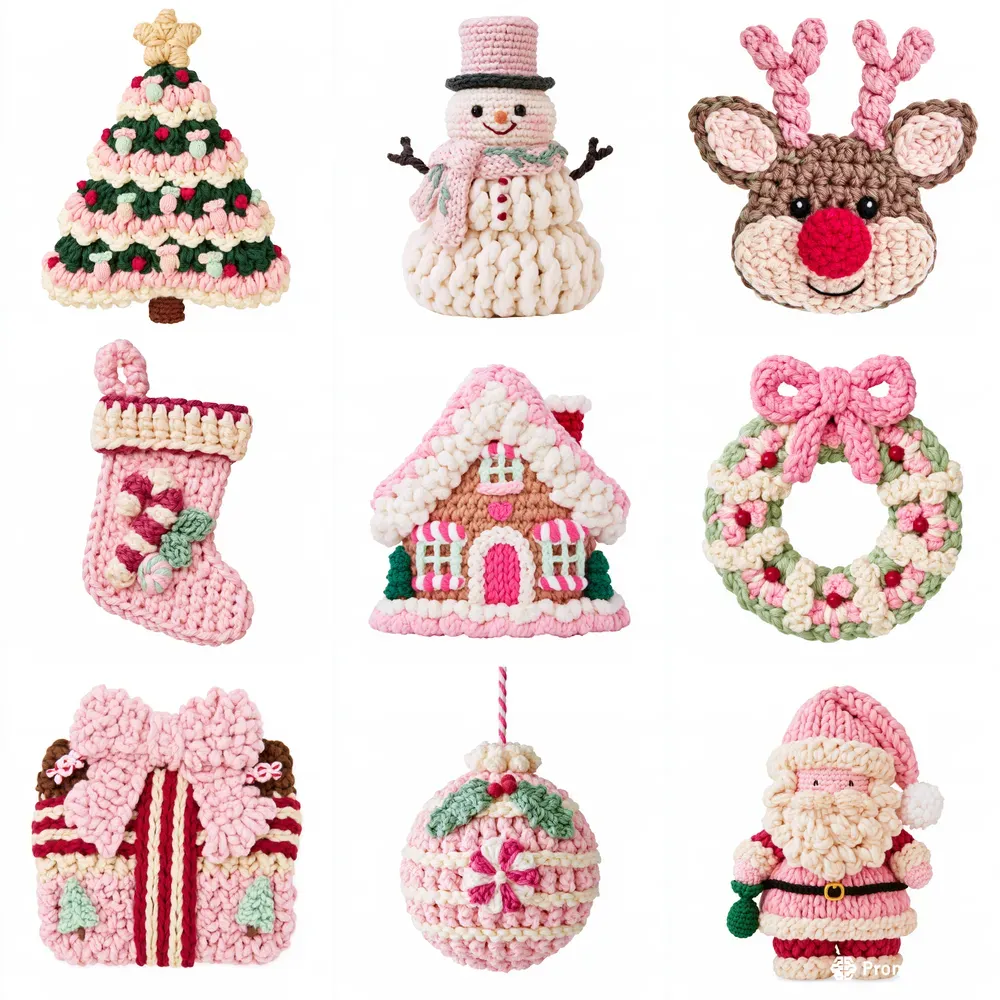 Chunky Yarn Christmas Crochet Cliparts
