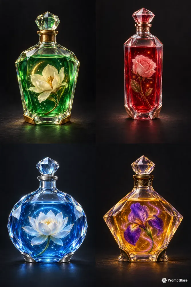 Botanical Crystal Potion Art