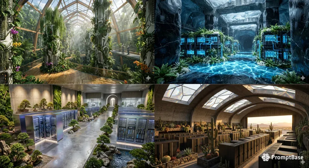 Biophilic Ecodata Center Interiors