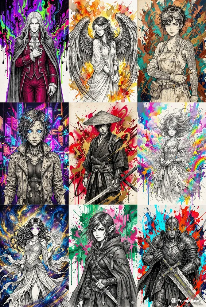 Amano Style Anime Splash Art