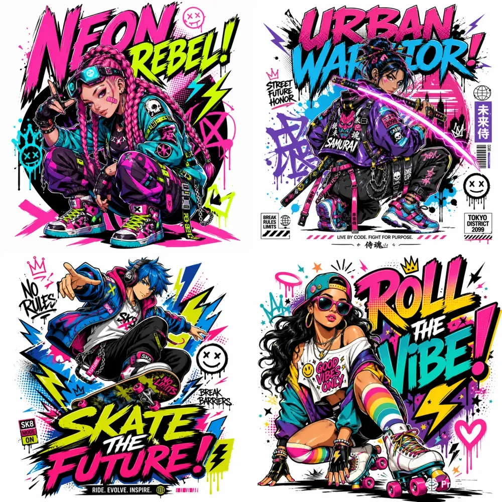 Neon Comic Tee Designs