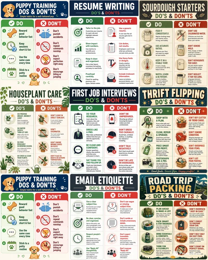 Dos And Donts Infographic Boards