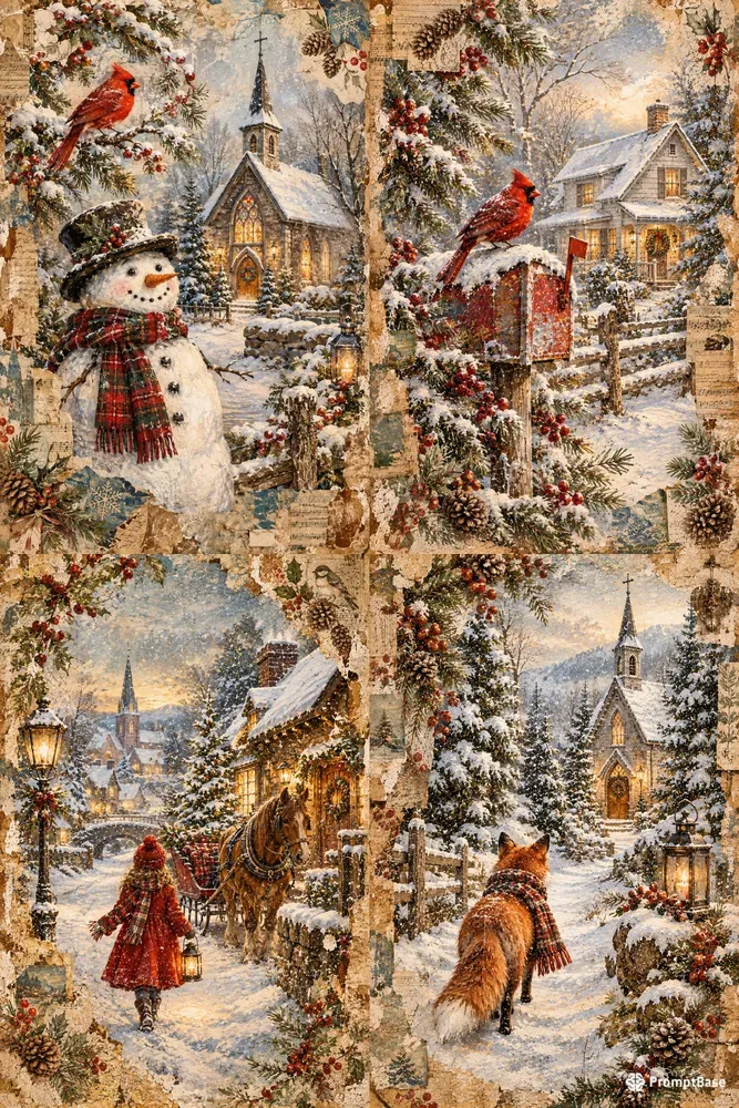 Distressed Winter Collages