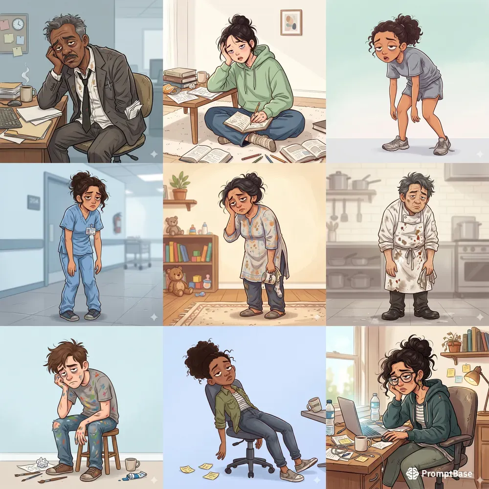 Overworked Mess Characters
