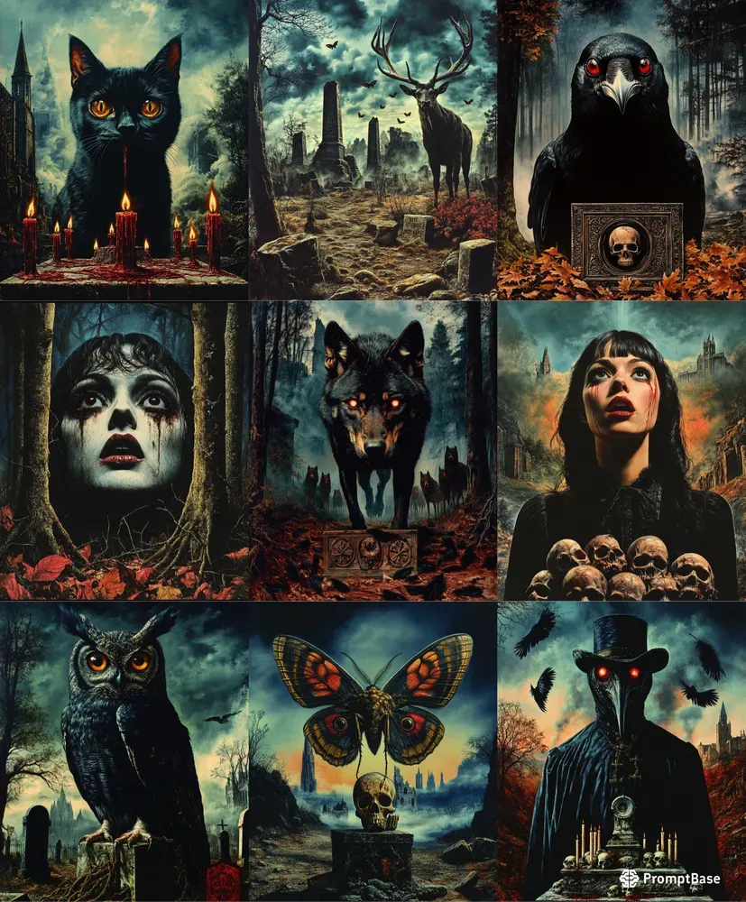 Dark Surreal Gothic Poster Illustrations