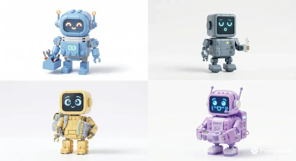Cute Legostyle Robot Characters