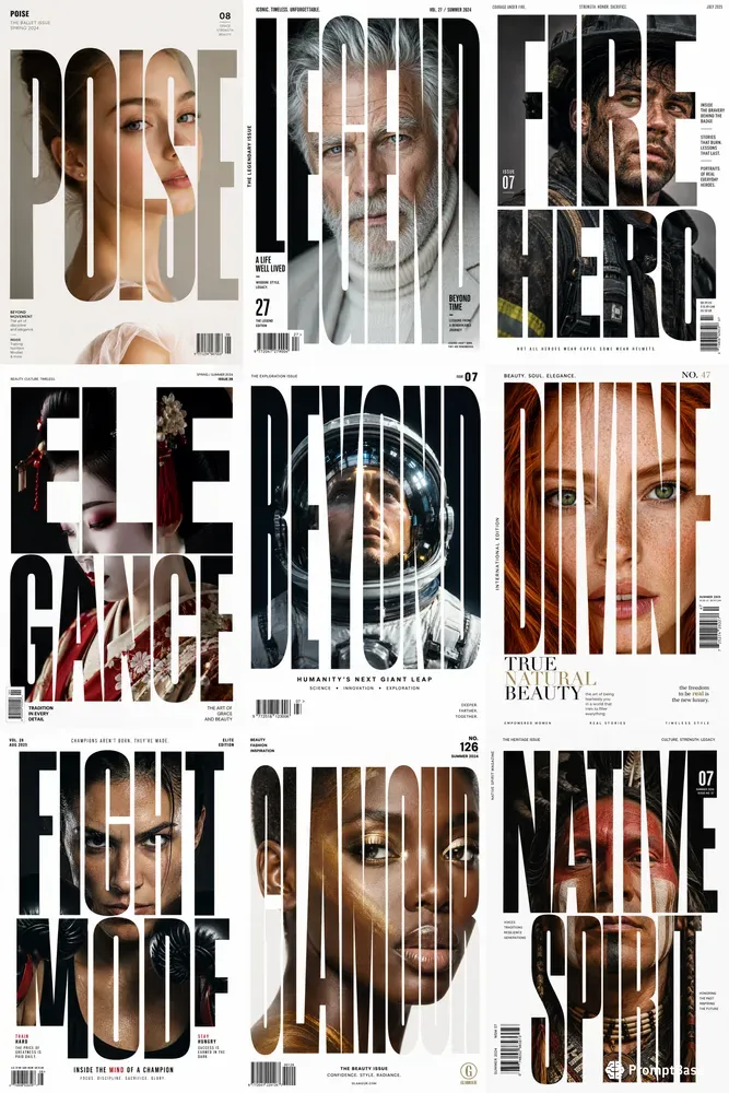 Typography Portrait Magazine Cover Pros