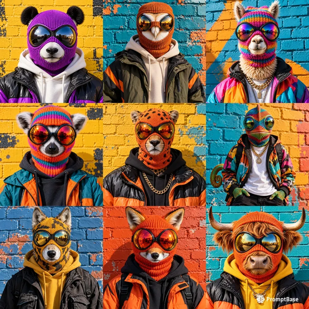 Surreal Knit Mask Animal Portraits