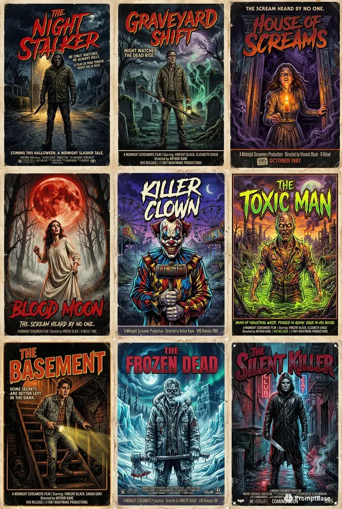 Retro 80s Horror Posters