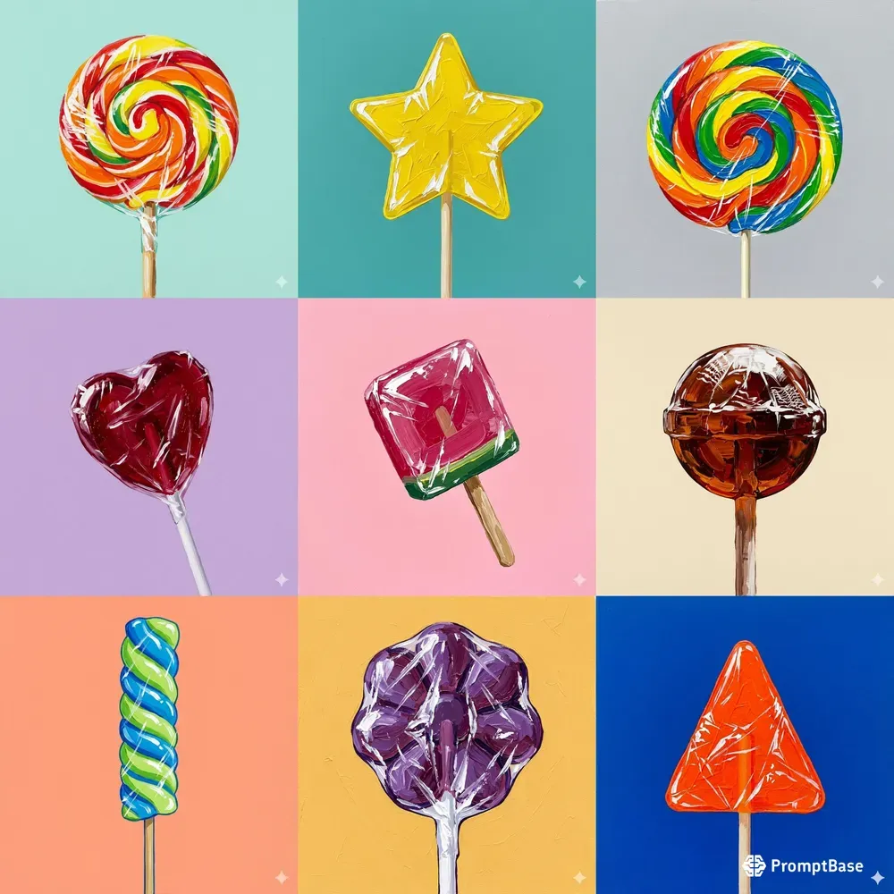Lollipop Acrylic Pop Art Illustrations