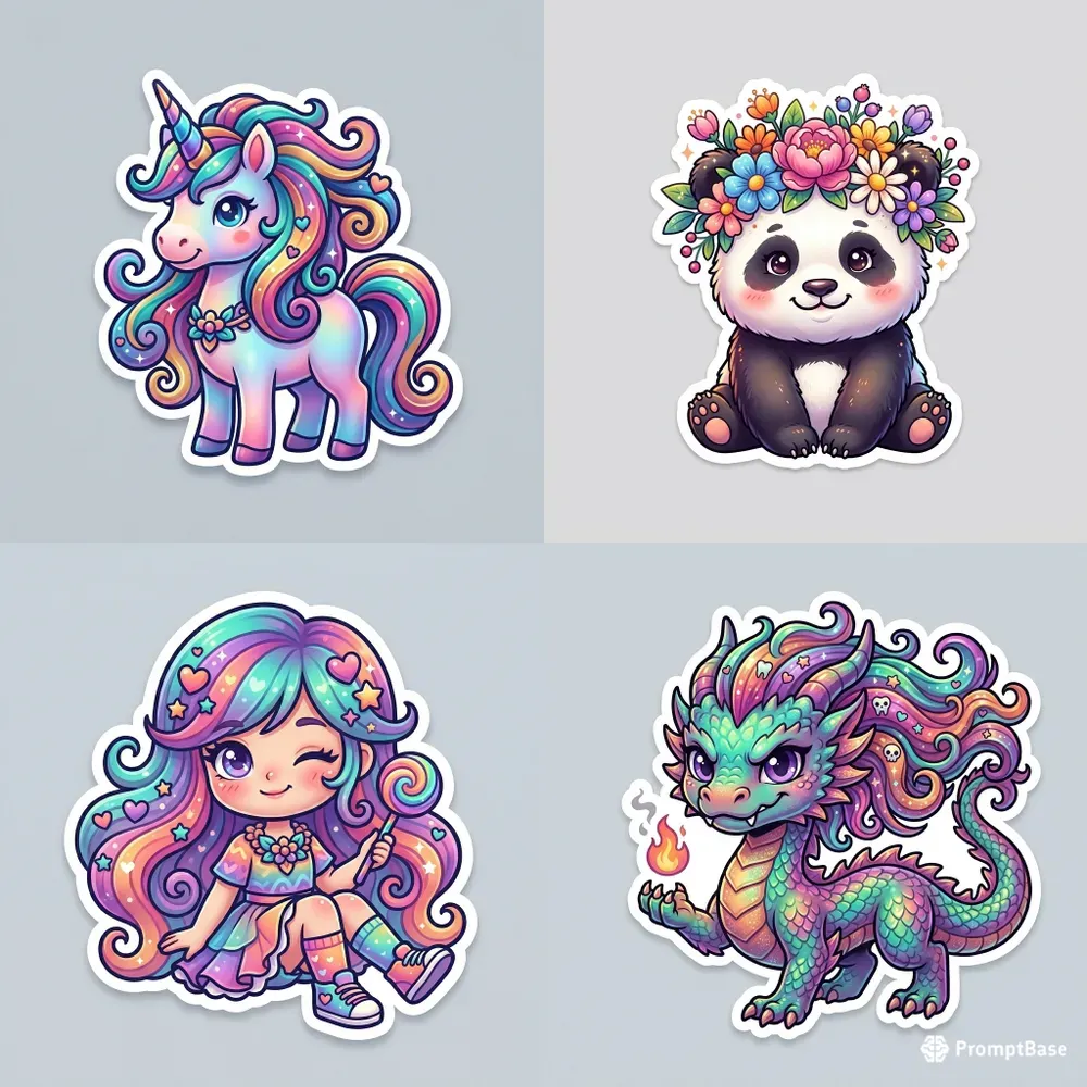 Vibrant Gradient 3d Vector Sticker Series