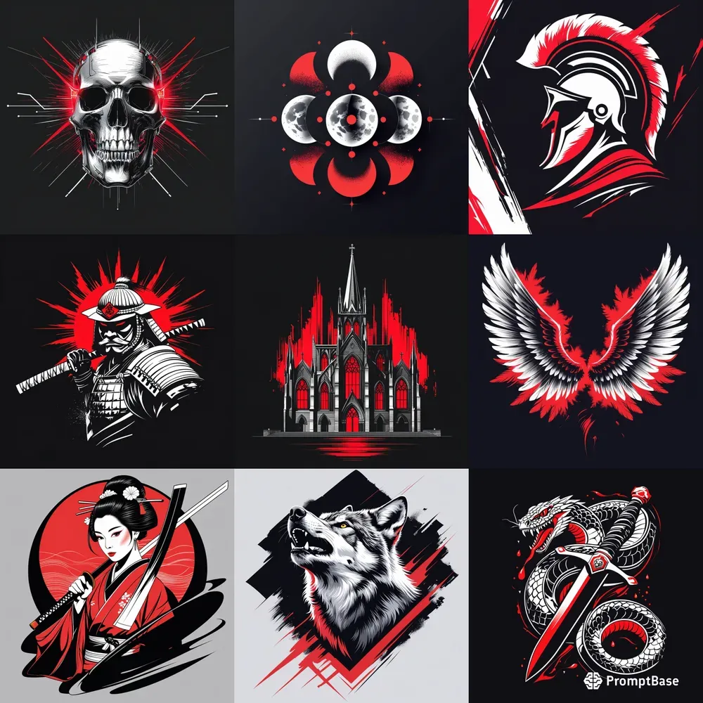 Striking Line Art Tshirt Graphics