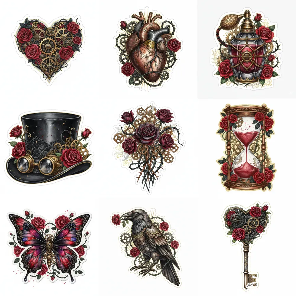 Dark Gothic Steampunk Valentine Clipart