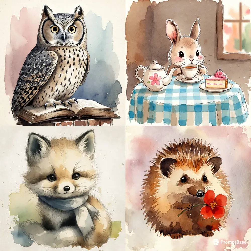 Vintage Soft Lofi Storybook Art