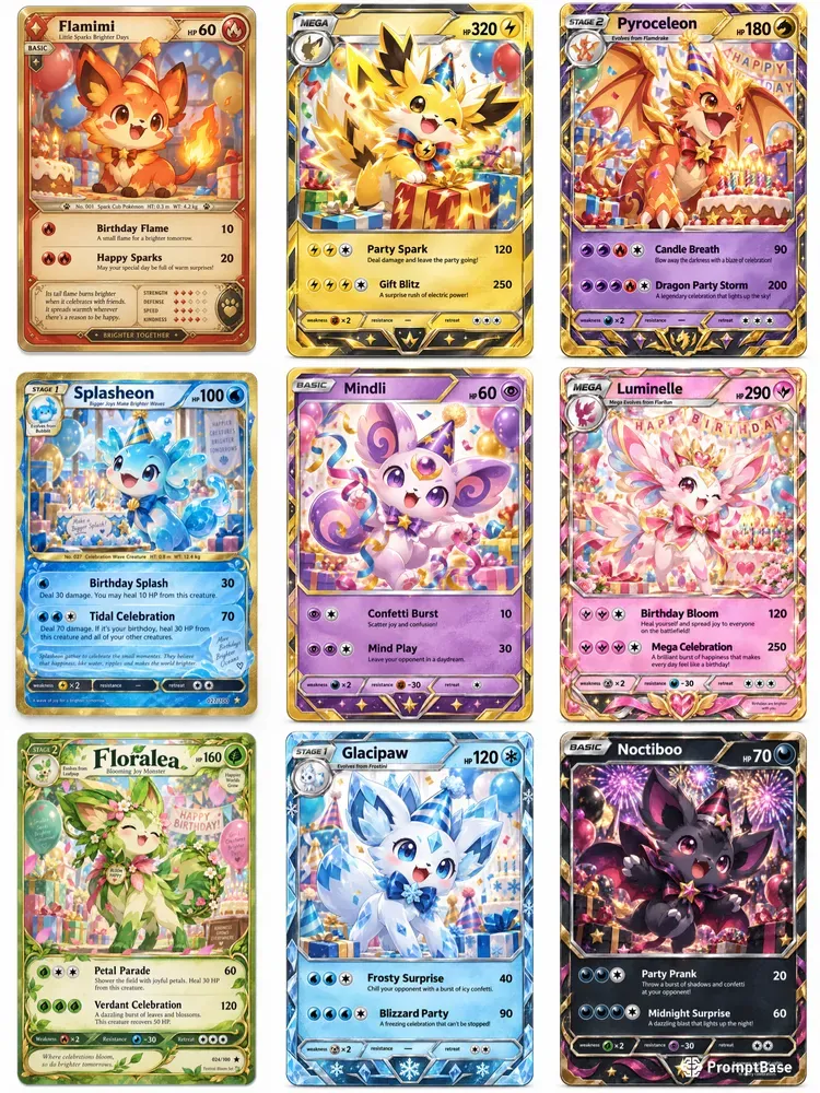 Pokémon Birthday Evolution Cards