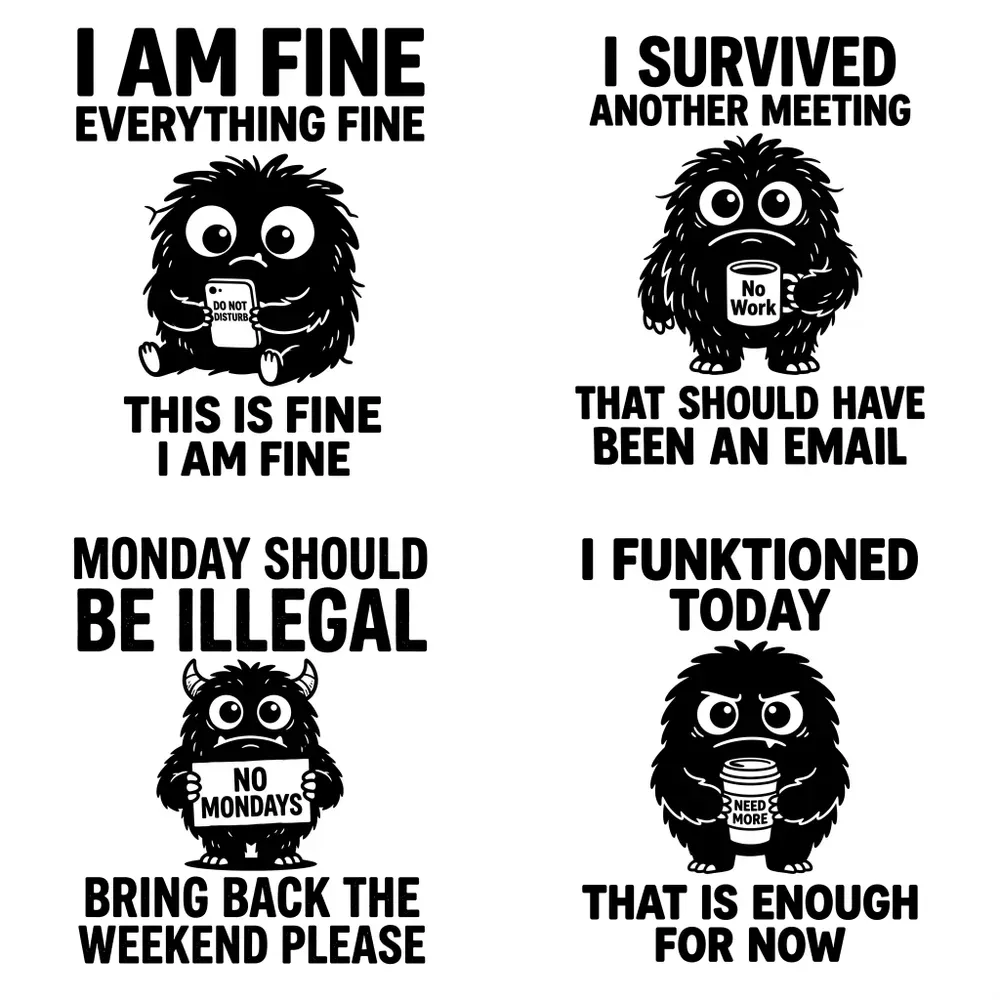 Funny Grumpy Monster Quote Designs