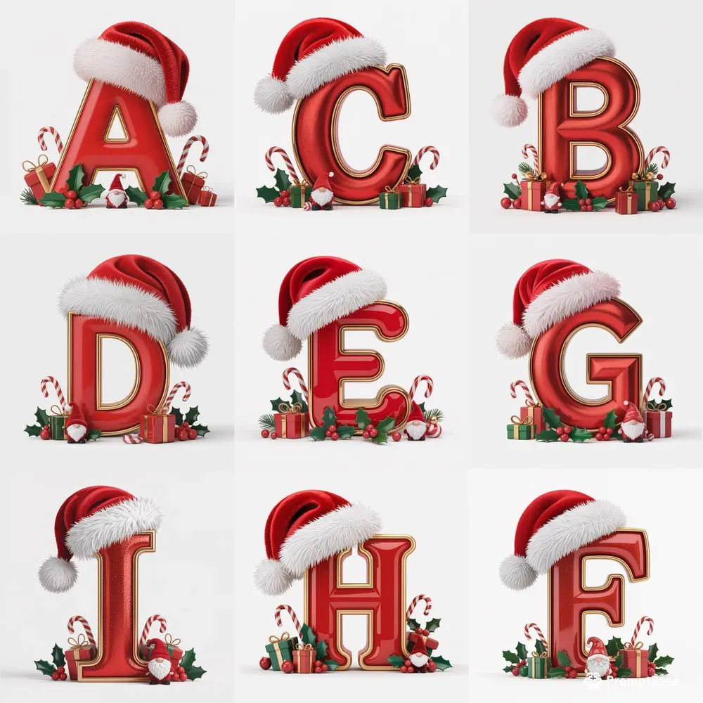 Christmas Alphabet Letters Clipart