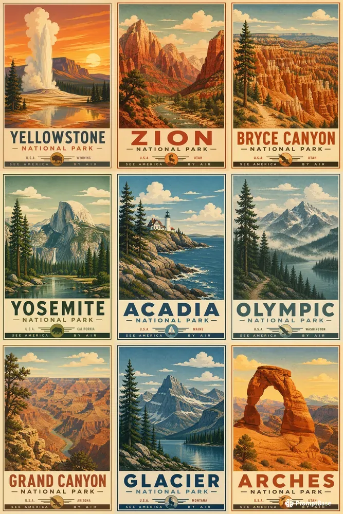 Midcentury National Parks Posters