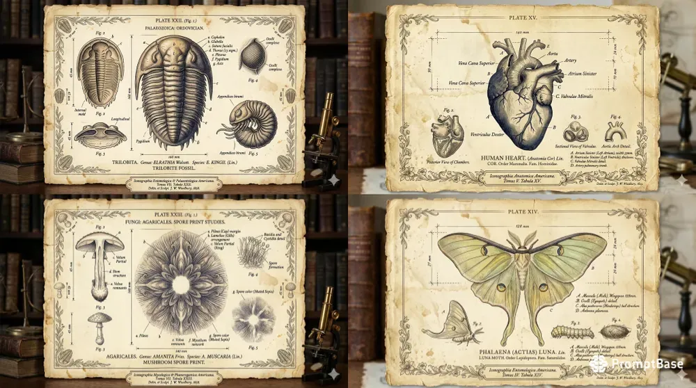 Antique Scientific Specimen Plates
