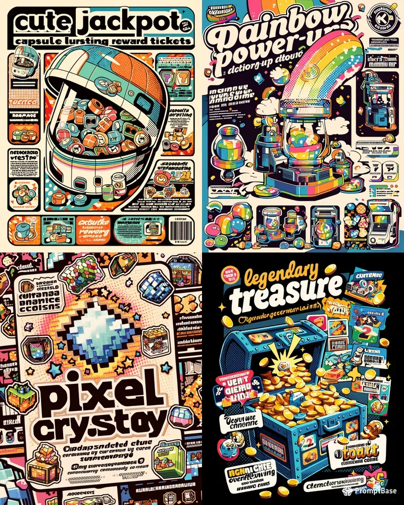 Retro Arcade Game Reward Posters