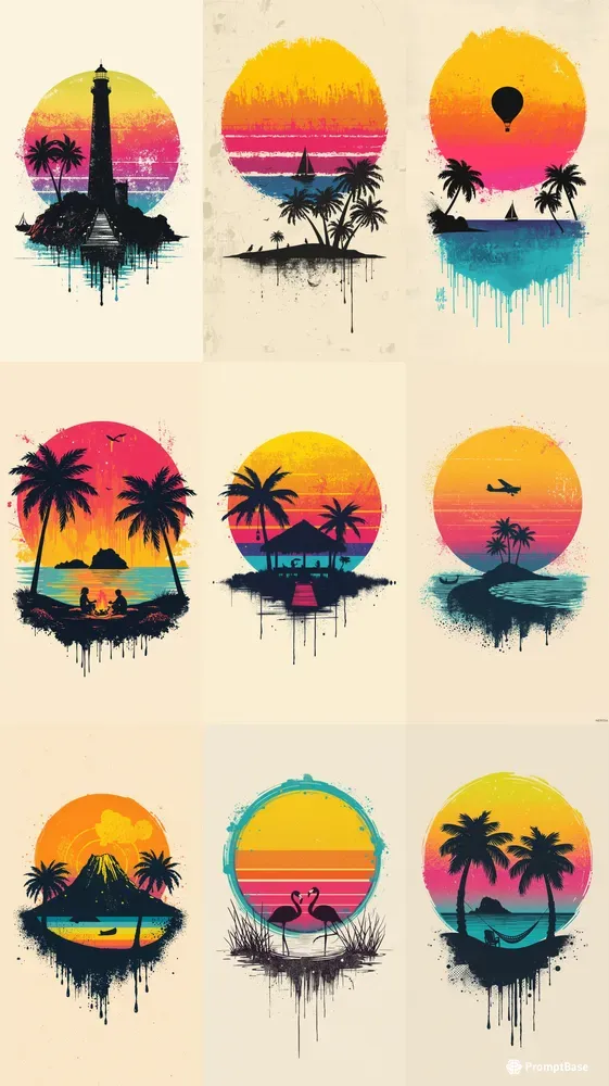 Psychedelic Tropical Posters